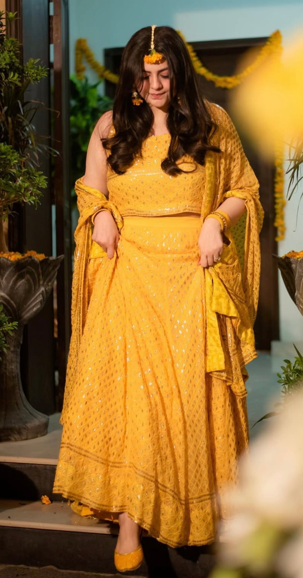 Yellow Chicken Kaari Lehnga Choli